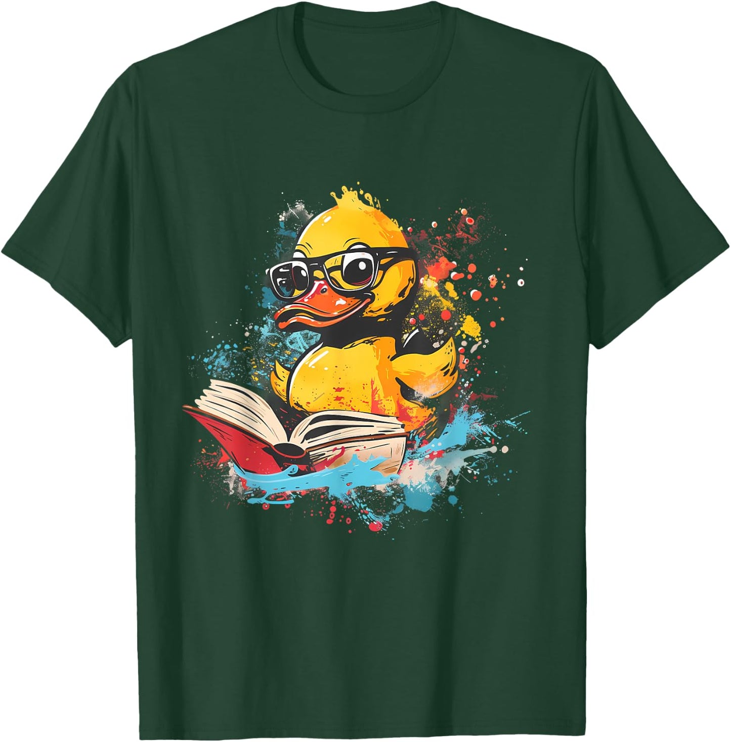 Rubber Duck Reading Book Rubber Duckie Rubber Duckling T-Shirt - T-Shirt | Forest