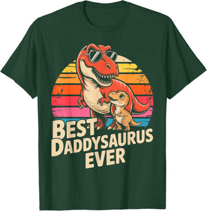 Best Daddysaurus Ever Funny Dinosaur Dad Father Day T-Shirt - T-Shirt | Forest