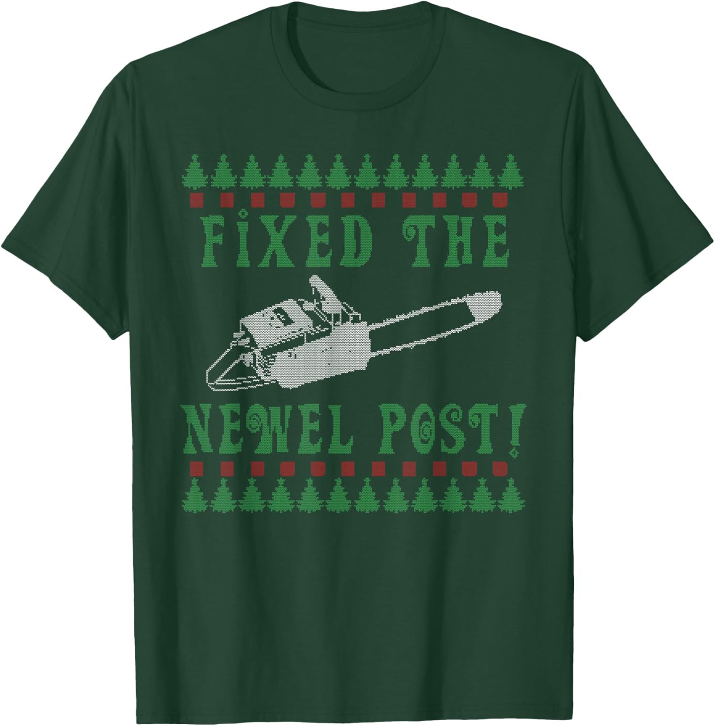 Funny Chainsaw Christmas Ugly Christmas Sweater T-Shirt - T-Shirt | Forest
