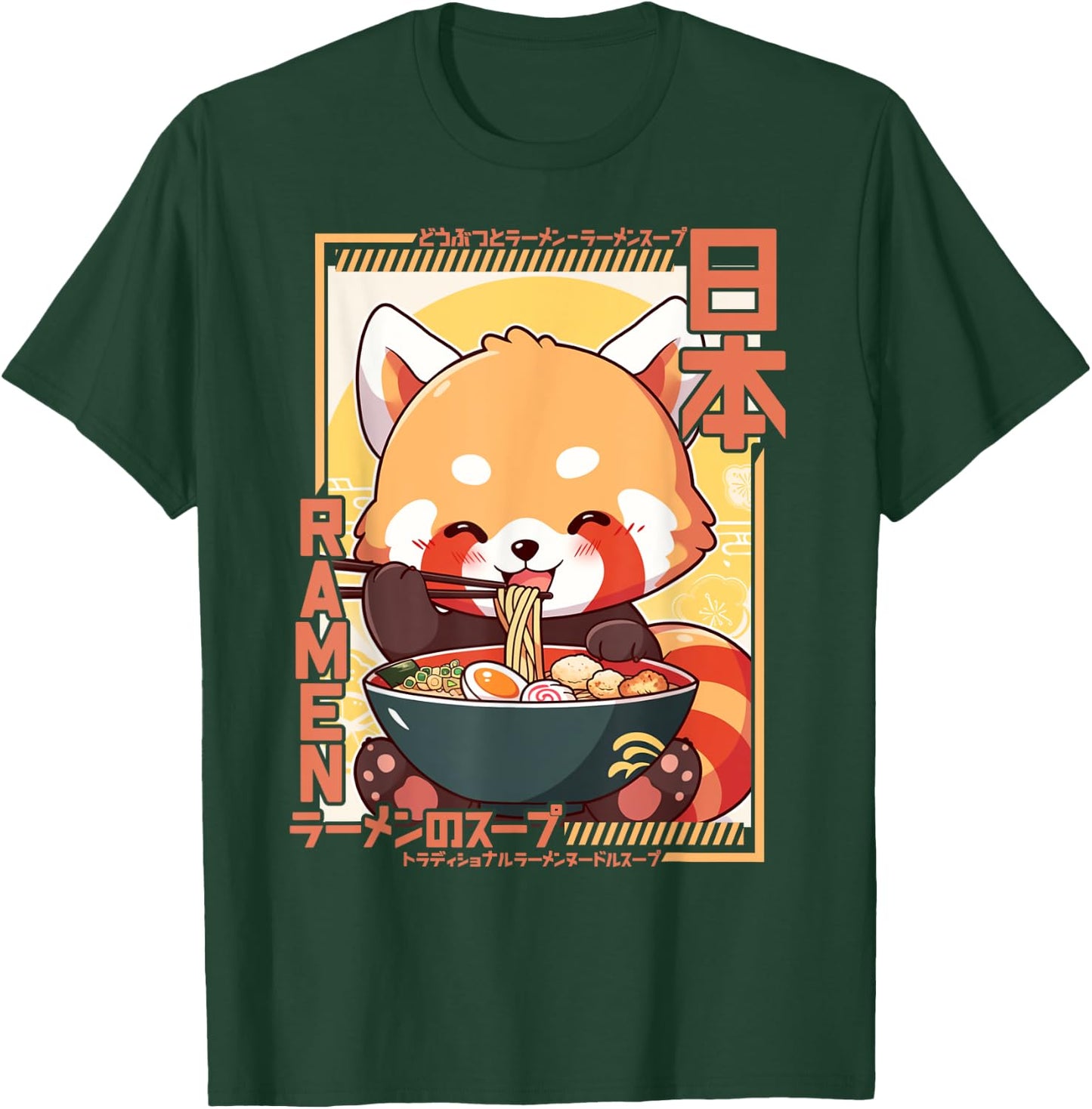 Roter Panda liebt Ramen Kawaii Neko Red Panda Ramen T-Shirt - T-Shirt | Forest