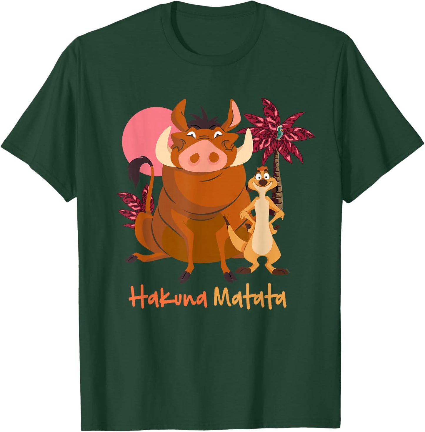 Disney The Lion King Timon & Pumbaa Hakuna Matata Face Front , Black, S T-Shirt - T-Shirt | Forest