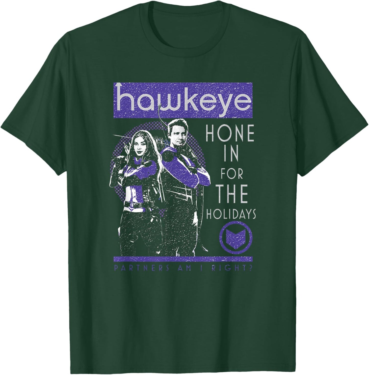 Marvel Hawkeye Hone In For The Holidays Poster T-Shirt - T-Shirt | Forest