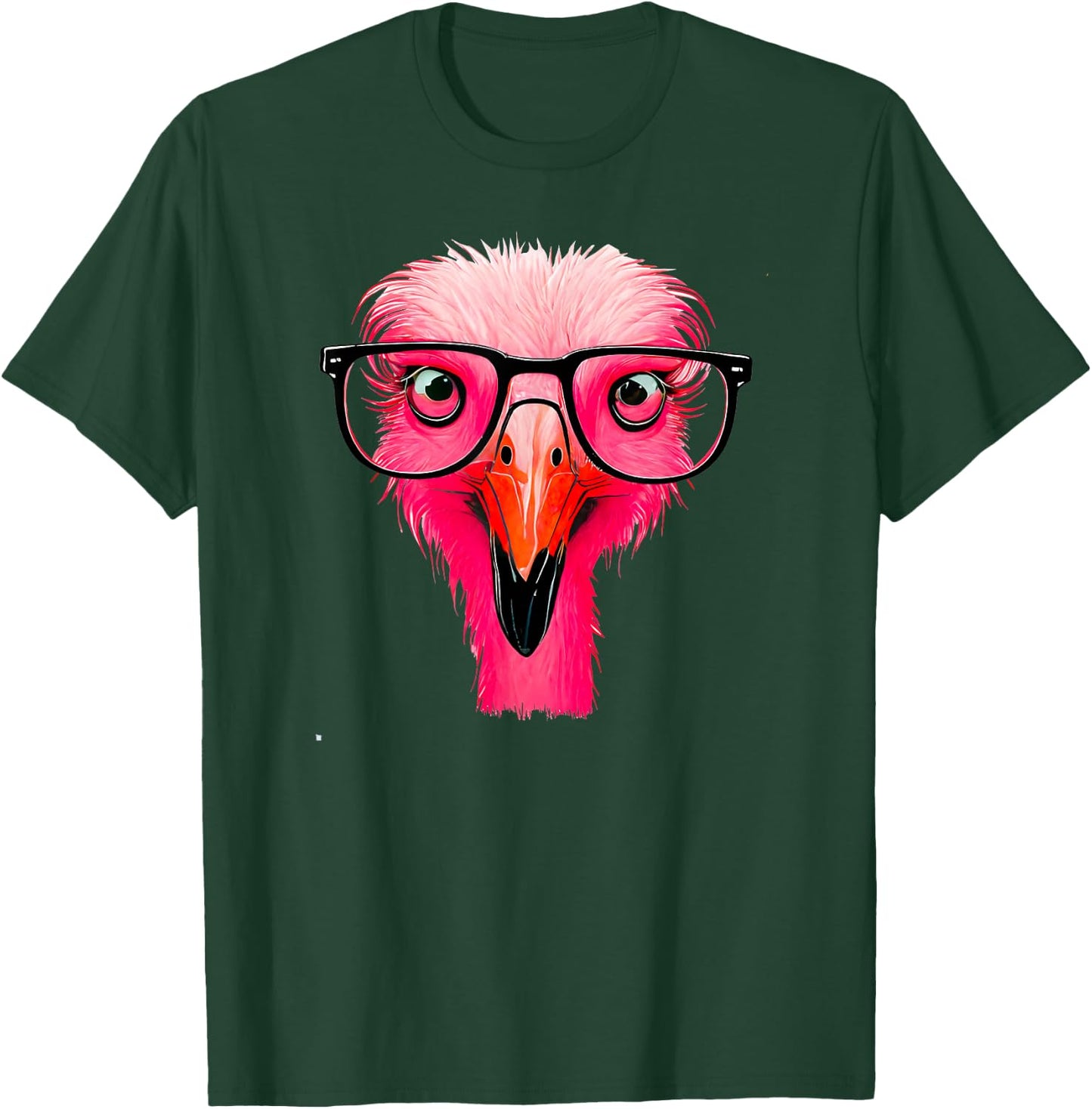 Cute Flamingo Bird Wearing Glasses Funny Pink Flamingo Lover T-Shirt - T-Shirt | Forest