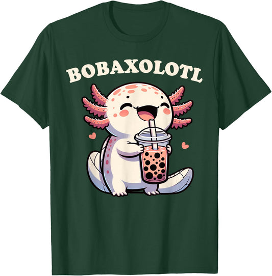 Axolotl Boba Tea Bubble Tea Milk Tea Anime Axolotl Funny T-Shirt - T-Shirt | Forest