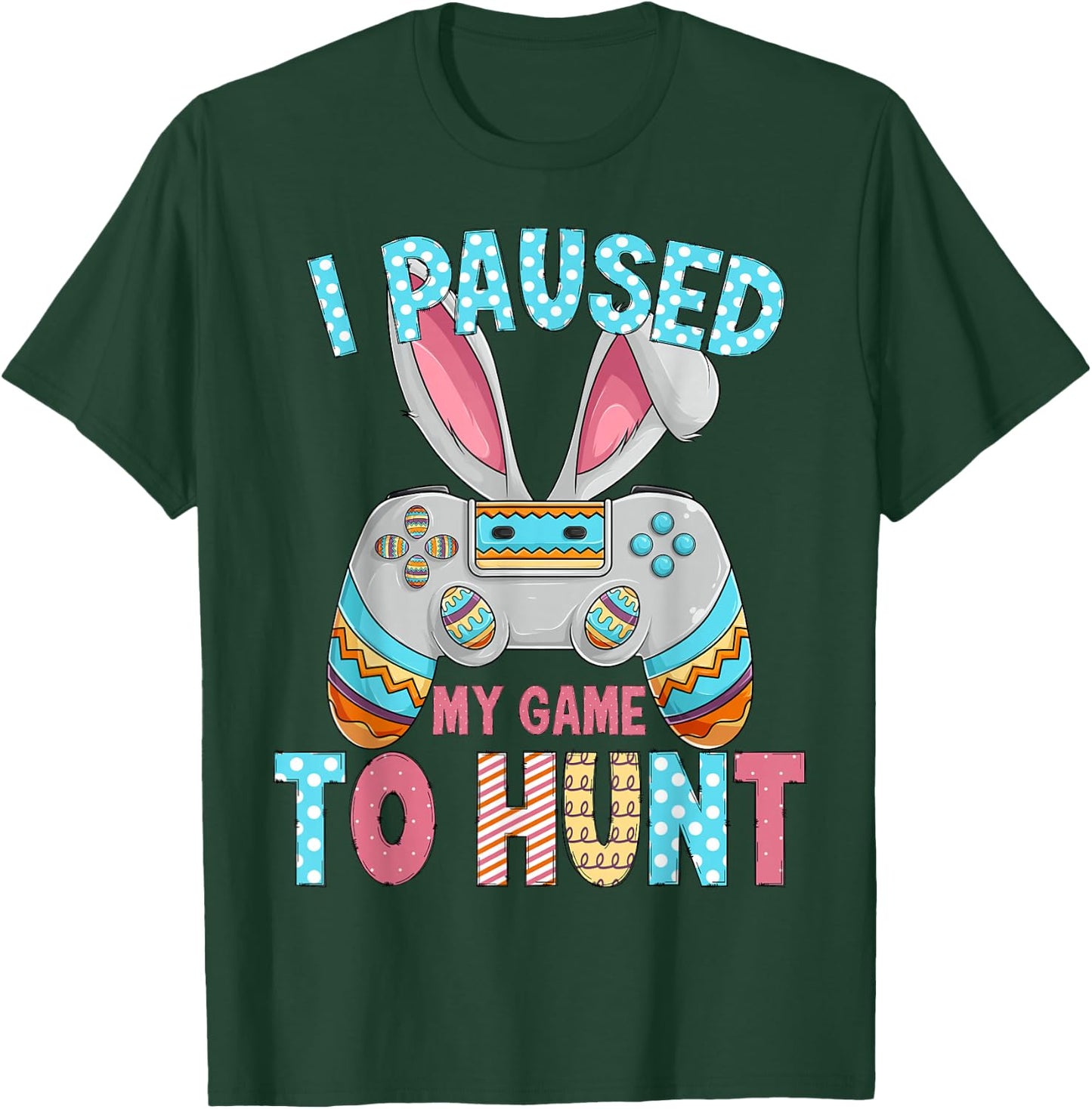Happy Easter Day Bunny Egg Funny Teen Boys Men Kids Gamer T-Shirt - T-Shirt | Forest