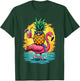 Flamingo and Pineapple Beach Hawaiian Boys Vintage T-Shirt - T-Shirt | Forest
