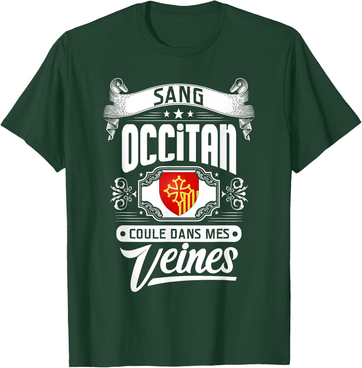 OCCITAN BLOOD RUNS IN MY VEINS – REGIONAL PRIDE , Black, S T-Shirt - T-Shirt | Forest
