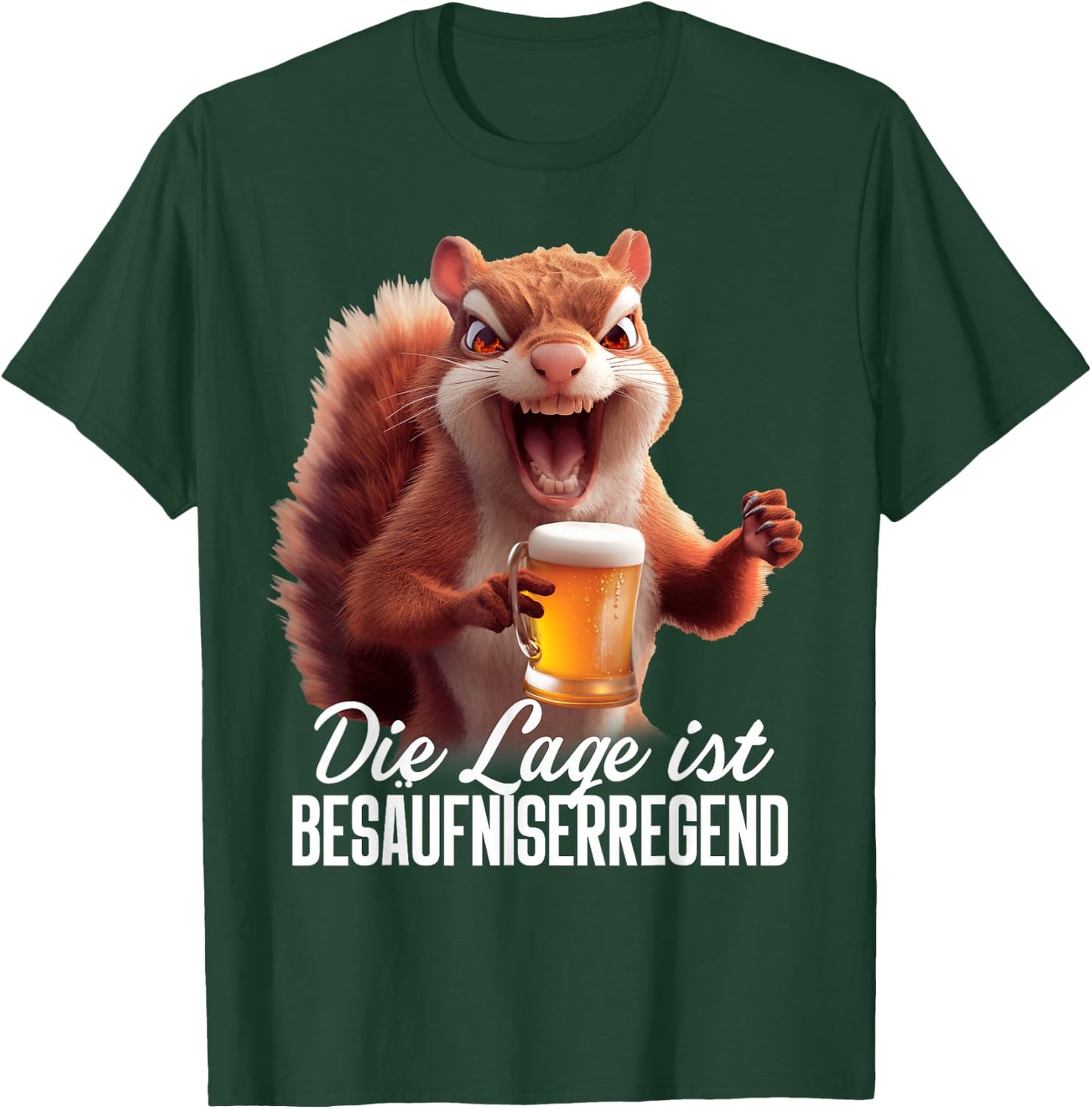 with German Text "Die Lage ist besäufniserregend" [German Language], black T-Shirt - T-Shirt | Forest