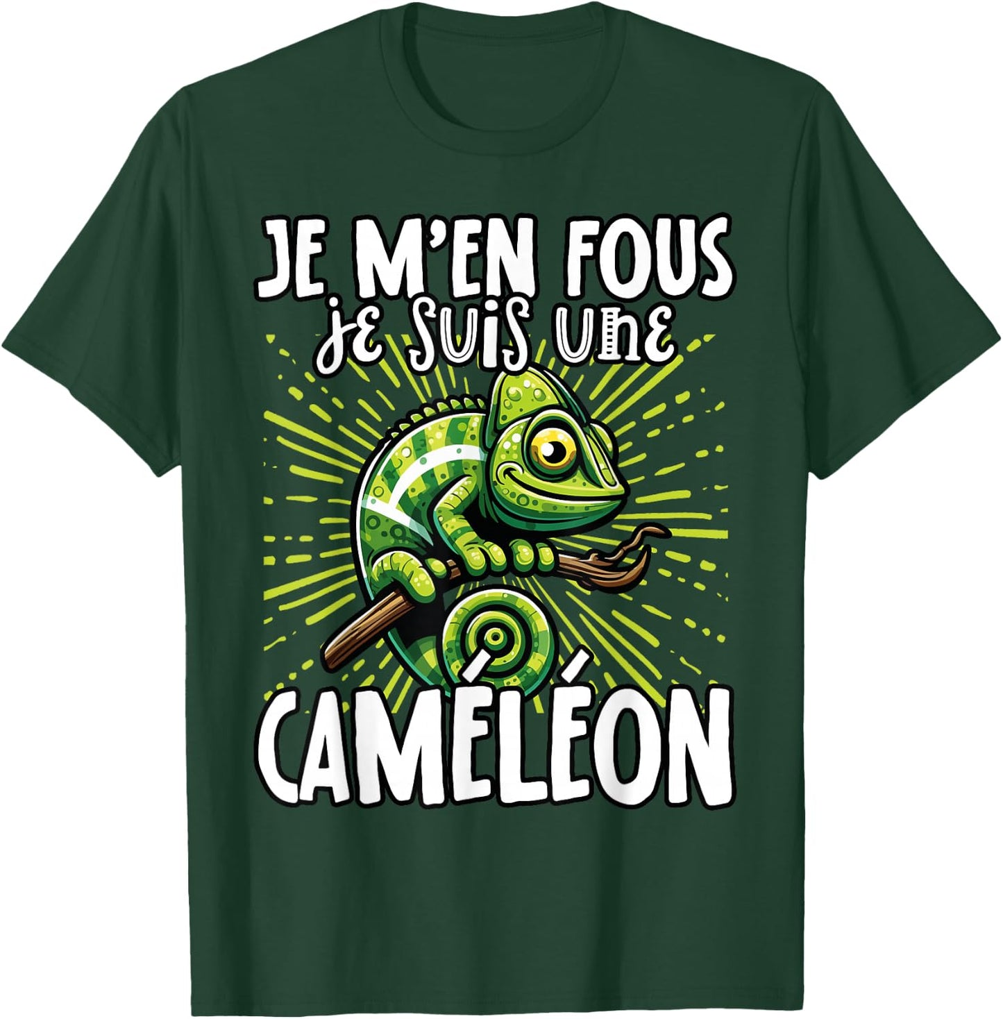 Je M'en Fous Je Suis Une Cameleon - Cute Chameleon , Black, S T-Shirt - T-Shirt | Forest