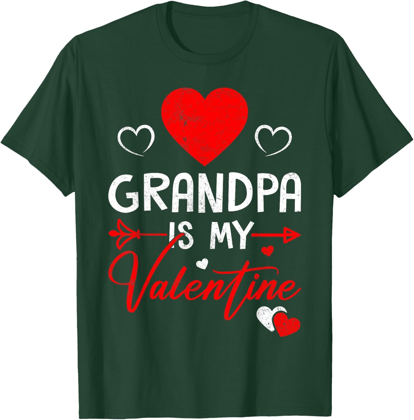 Family Matching Love Heart Grandpa Is My Valentine T-Shirt - T-Shirt | Forest