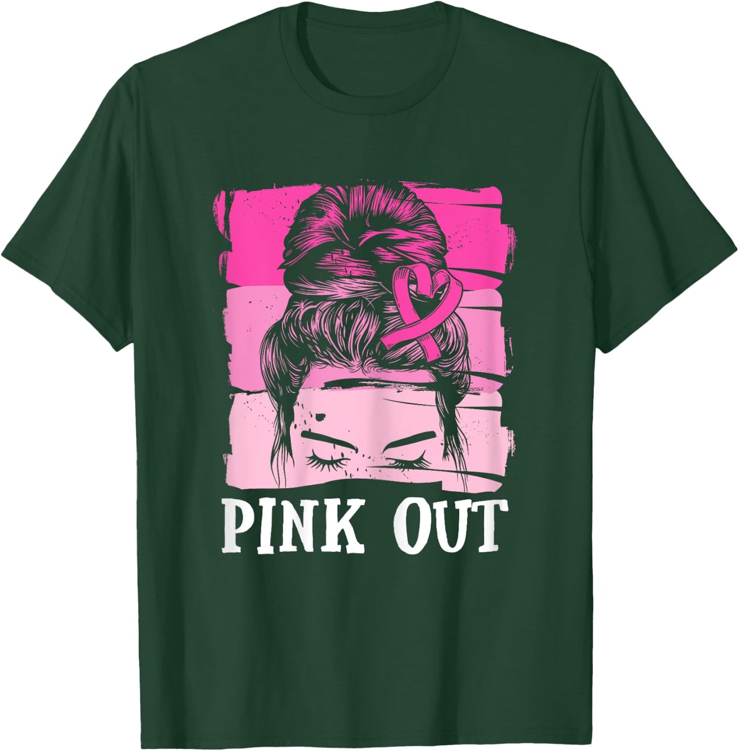 Pink Out Football Mom Mum Brustkrebs Krebs Kriegerin Pink T-Shirt - T-Shirt | Forest