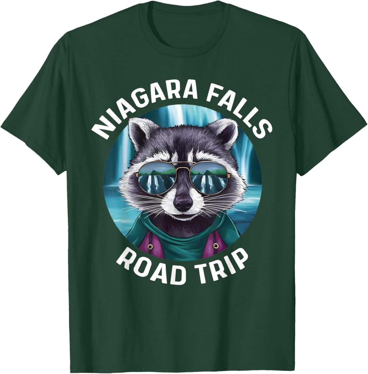Road Trip Squad Niagara Falls Souvenirs Family 2025 Raccoon T-Shirt - T-Shirt | Forest