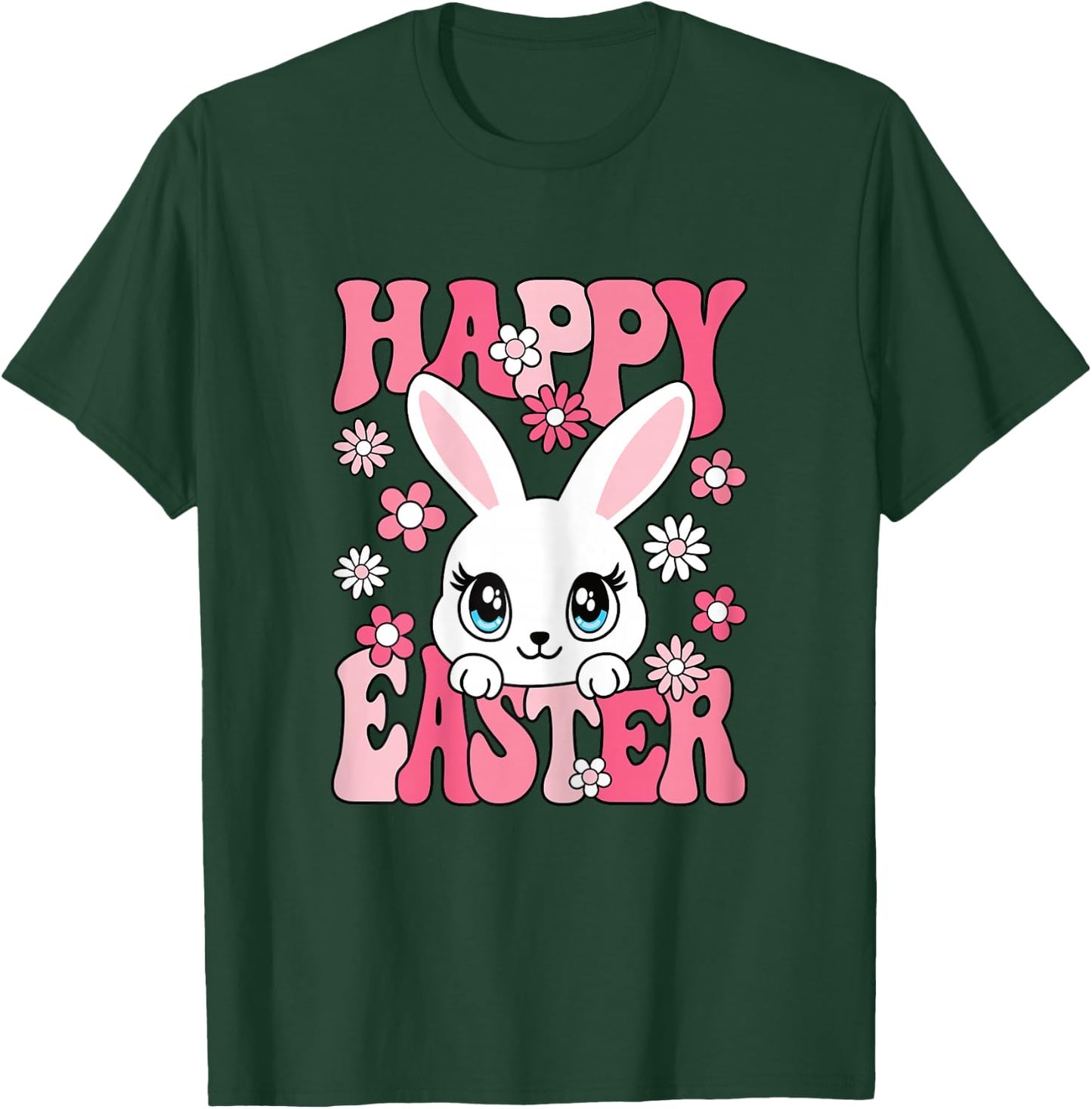 Happy Easter Bunny Easter Rabbit Women Girls Kids Toddlers T-Shirt - T-Shirt | Forest