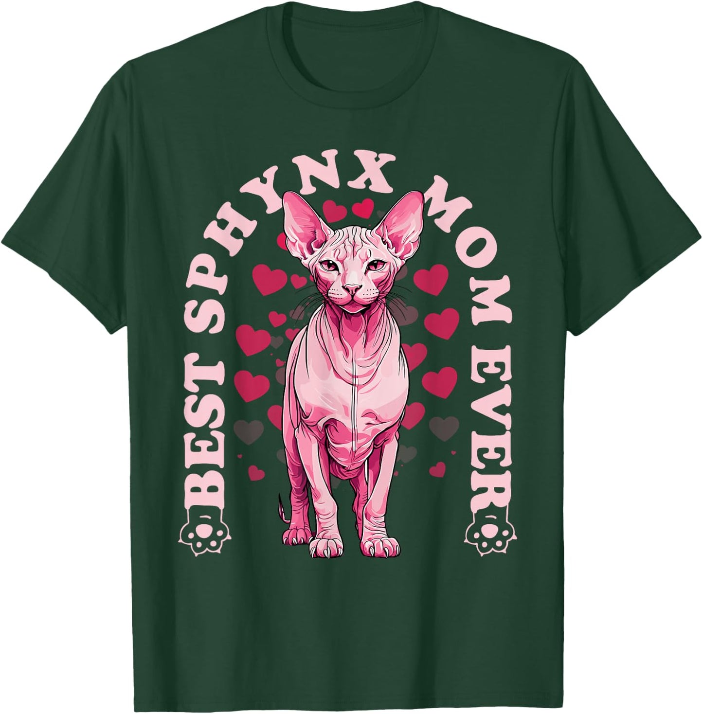 Best Sphynx Cat Mom Cute Kitten Hairless Sphinx Mother Funny Women Girls Kids T-Shirt - T-Shirt | Forest