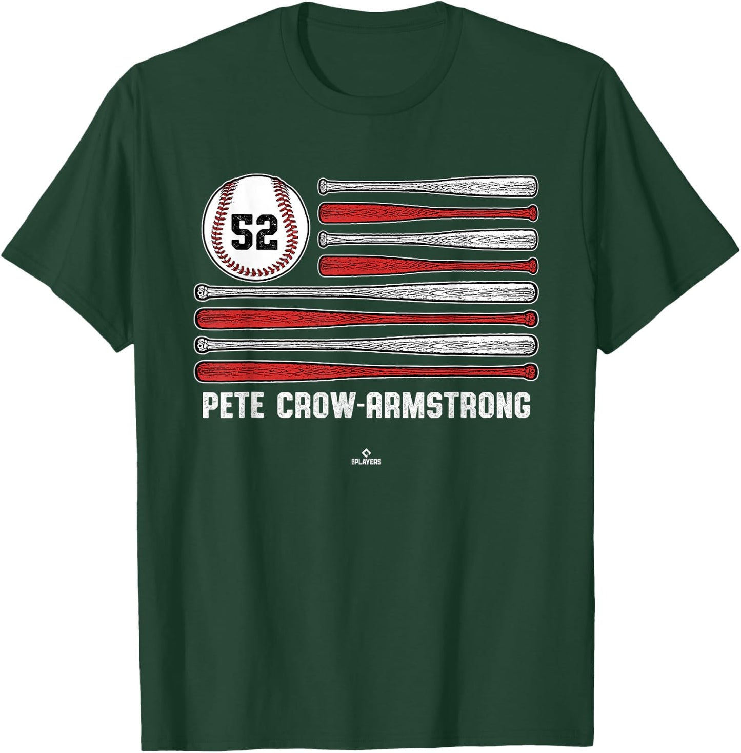 Baseball American Flag Pete Crow-Armstrong Chicago Baseball T-Shirt - T-Shirt | Forest