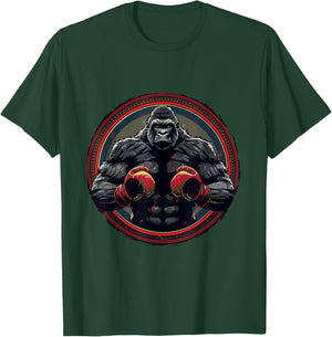 Silverback Gorilla with Boxing Gloves | Boxer Fighter Boxing , black T-Shirt - T-Shirt | Forest