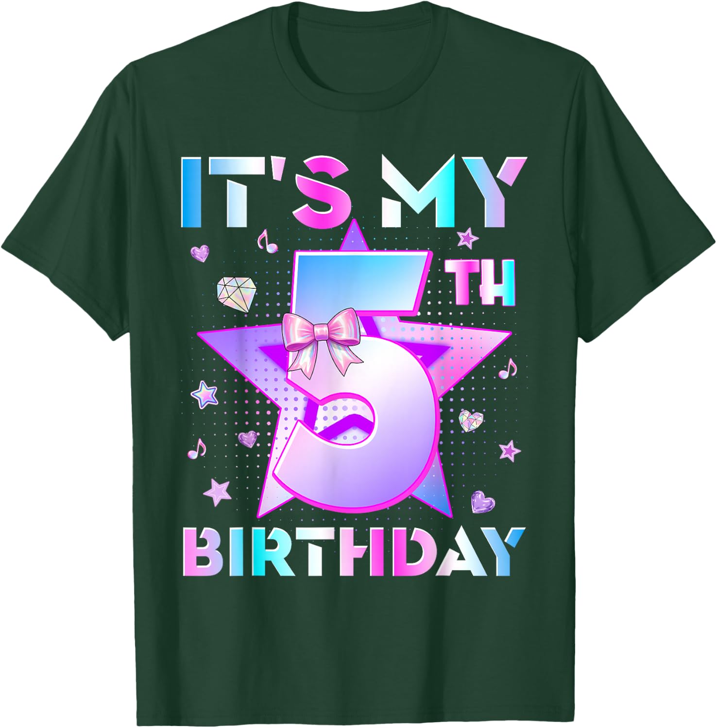 It's My 5th Birthday Kpop 5 Years Old Funny Birthday T-Shirt - T-Shirt | Forest