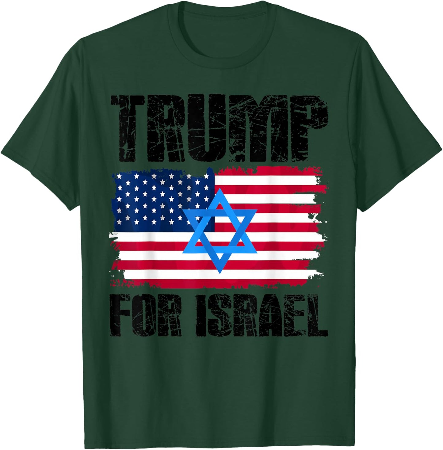 Trump for Israel American Jewish Flag Star of David , grey, S T-Shirt - T-Shirt | Forest