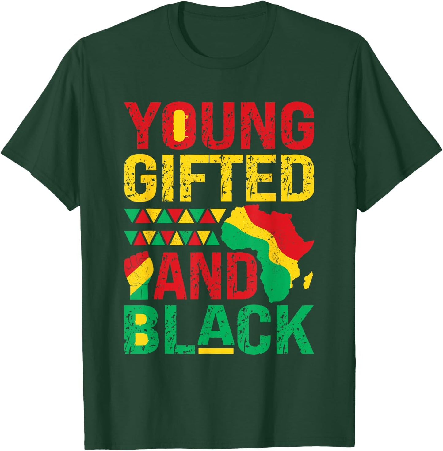 Young Gifted And Black Girls Kids Black History Melanin T-Shirt - T-Shirt | Forest