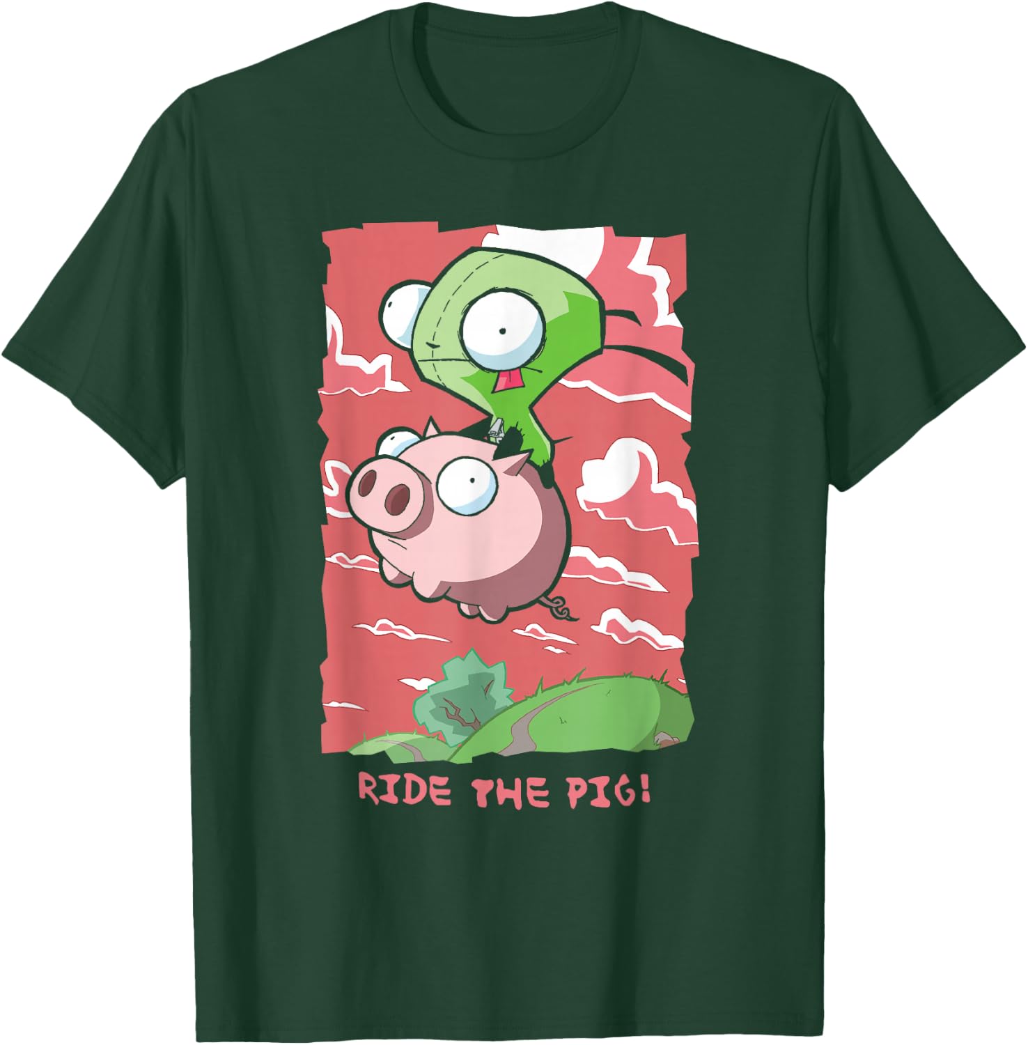 Invader Zim G.I.R Ride The Pig! Hilarious Poster T-Shirt - T-Shirt | Forest