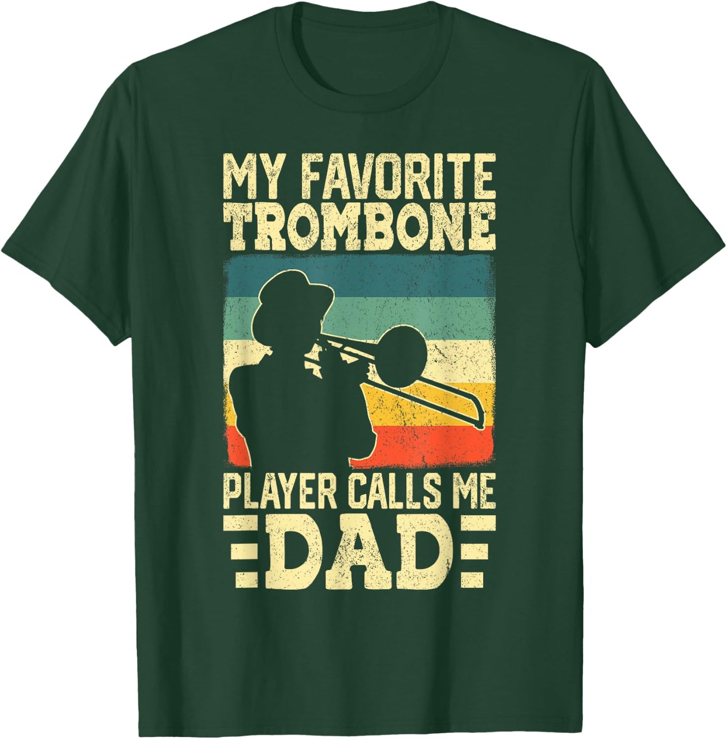 Funny Trombone Design Dad Musician Trombone T-Shirt - T-Shirt | Forest