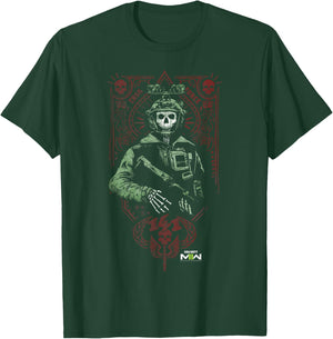 Call of Duty: Modern Warfare 2 Ghost Playing Card Portrait T-Shirt - T-Shirt | Forest