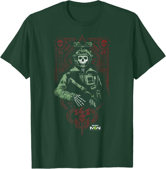 Call of Duty: Modern Warfare 2 Ghost Playing Card Portrait T-Shirt - T-Shirt | Forest