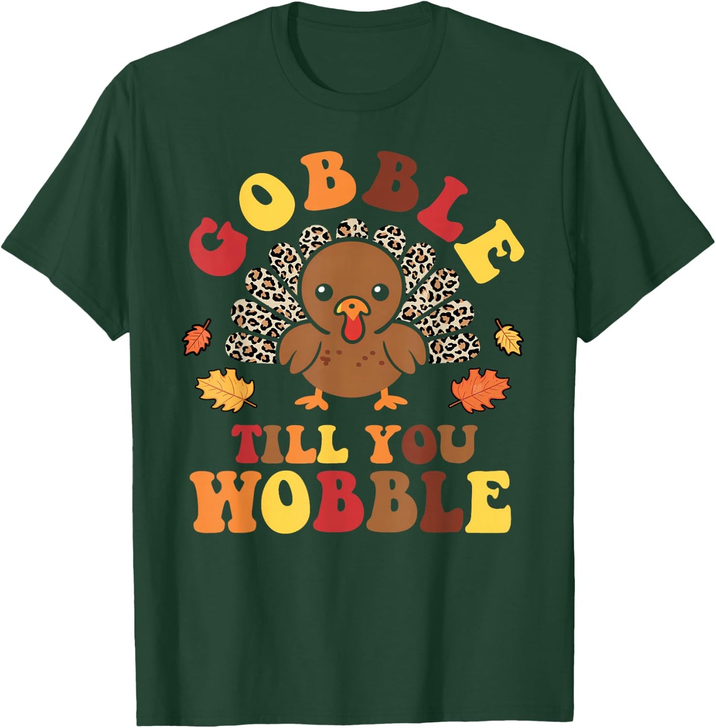 Groovy Leopard Thanksgiving With My Gnomies Funny Gnome T-Shirt - T-Shirt | Forest