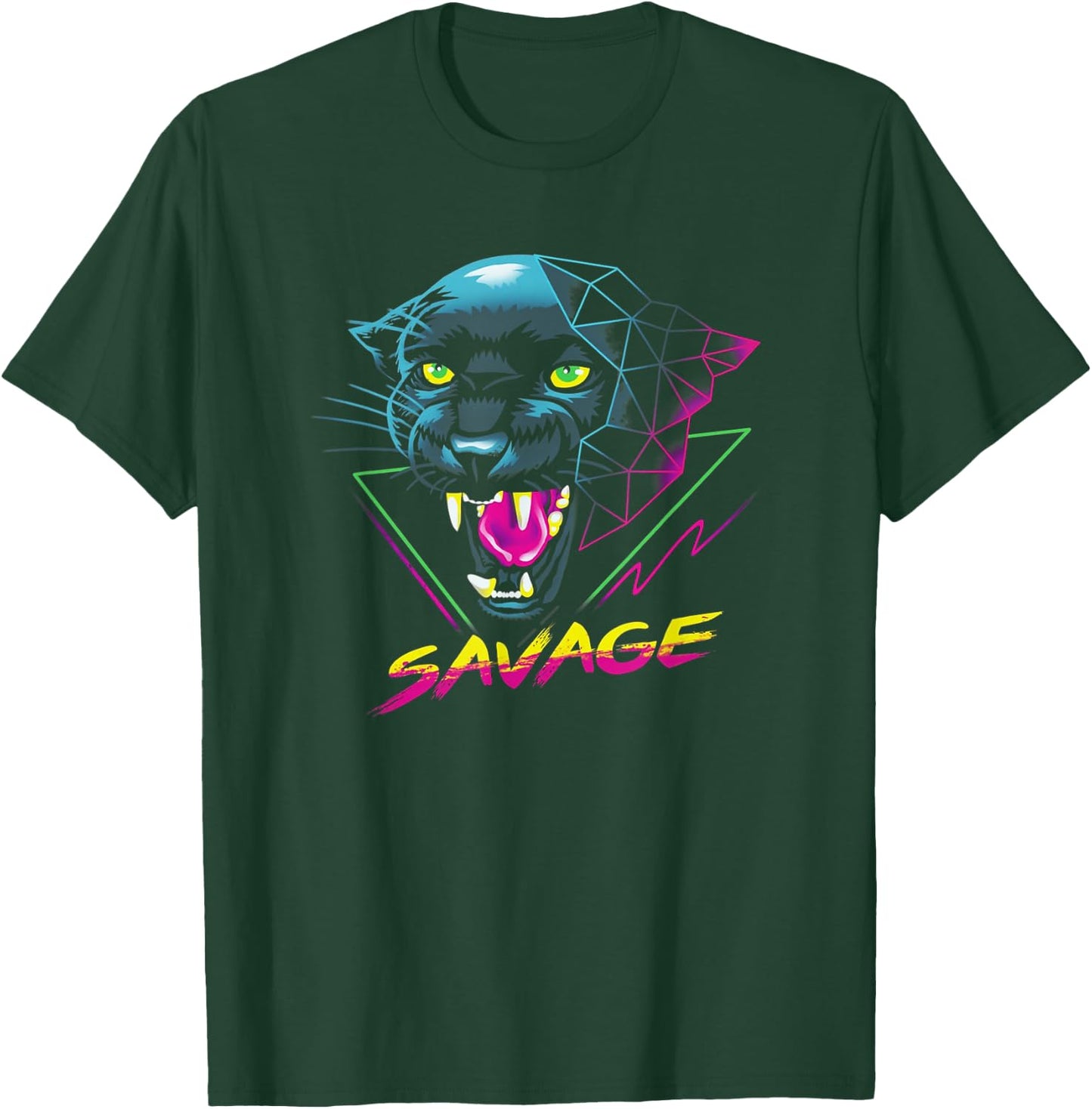Savage - Panther Synthwave Retro Style T-Shirt - T-Shirt | Forest