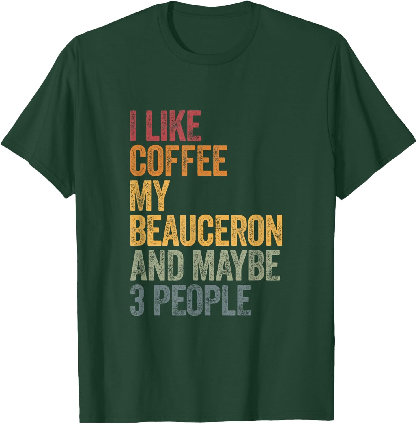 Coffee and my beauceron 3 people dog dogs saying gift T-Shirt - T-Shirt | Forest