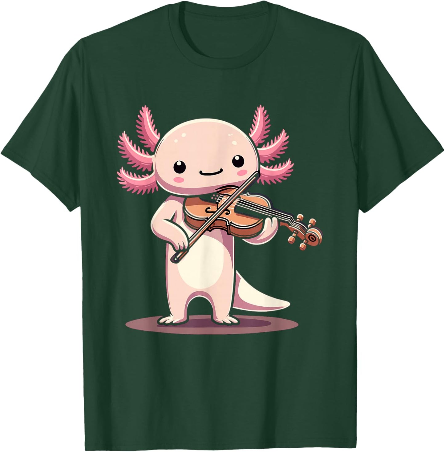 Cute Axolotl Playing Violin for Violinist Musical Orchestra T-Shirt - T-Shirt | Forest