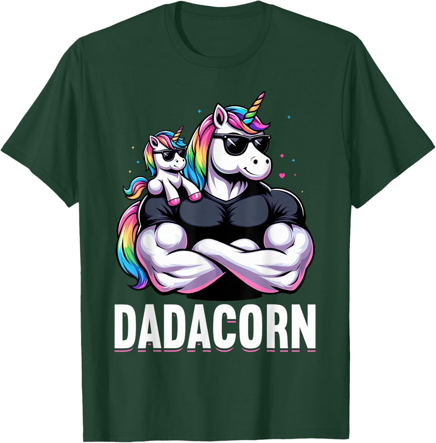 Dadacorn Unicorn Dad Father's Day Daughter T-Shirt - T-Shirt | Forest