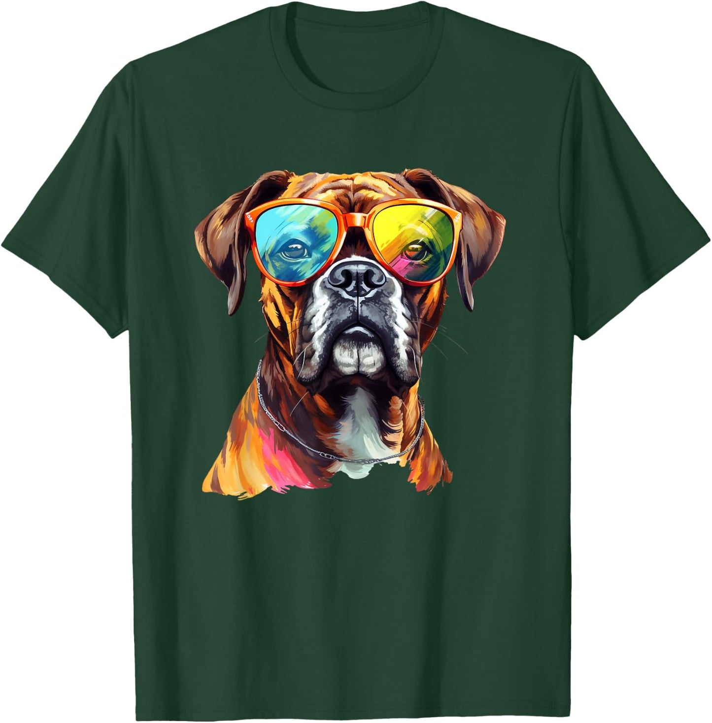 Boxer Hund mit Sonnenbrille Hundebesitzer Hunde Fans T-Shirt - T-Shirt | Forest