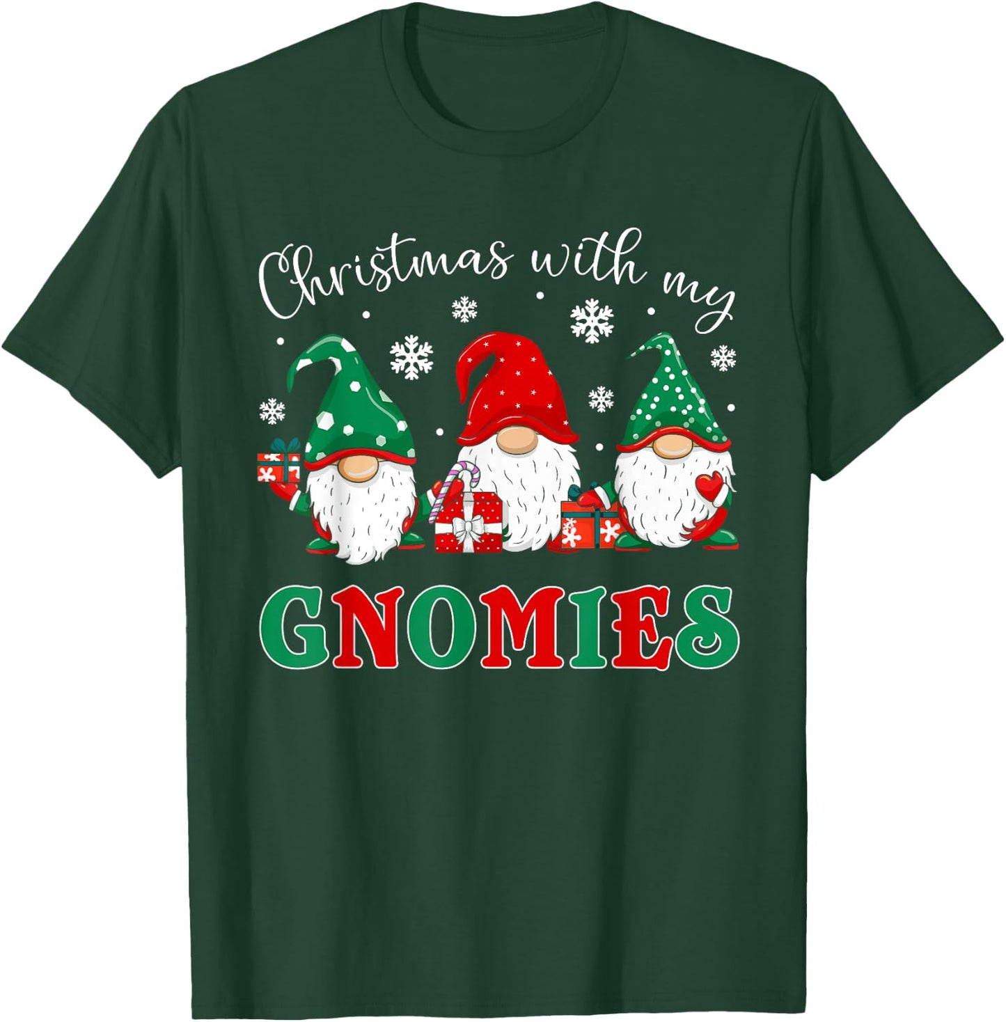 Christmas With My Gnomies Family Christmas Buffalo Plaid T-Shirt - T-Shirt | Forest