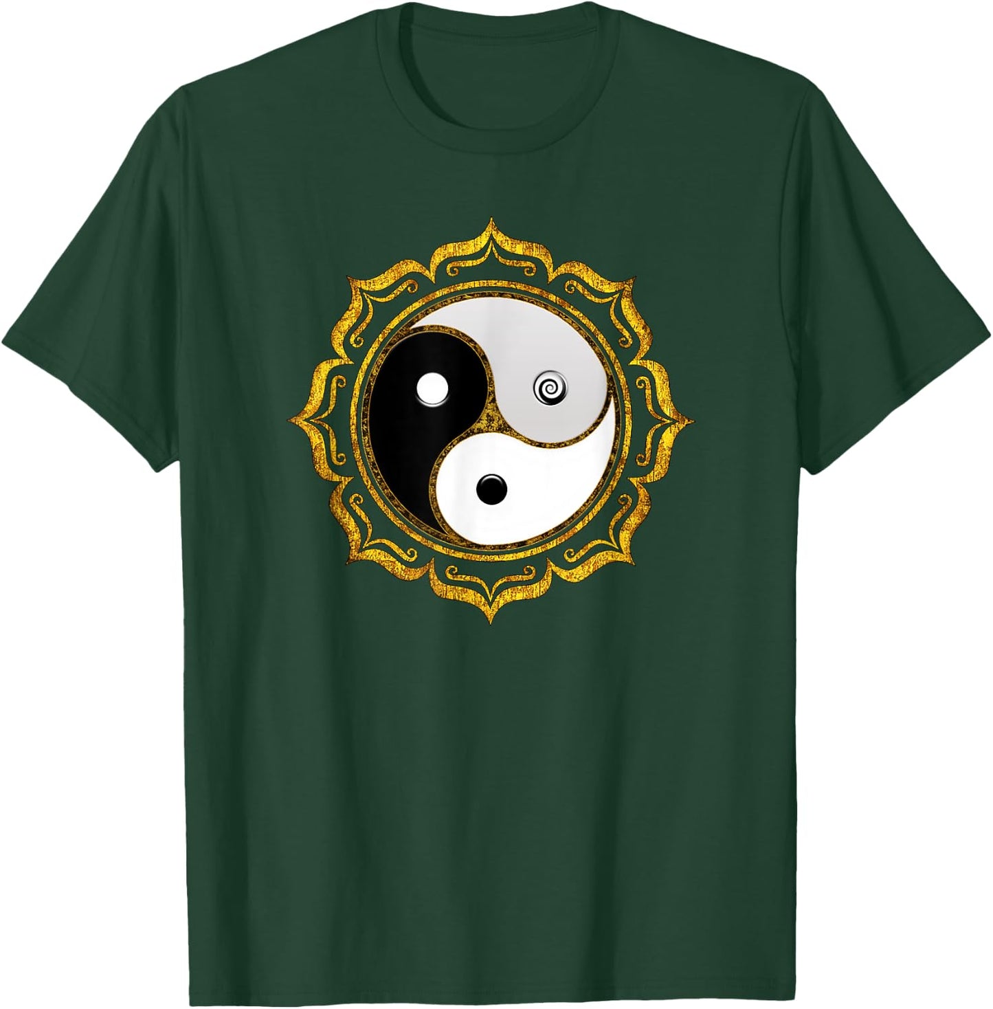 Triple Yin Yang, Lotus flower, Gankyil, Zen, Buddhism, Tao T-Shirt - T-Shirt | Forest