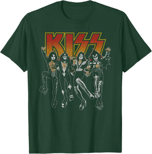 KISS Adult Slim Fit Black Cartoon T-Shirt - T-Shirt | Forest