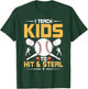 I Teach Kids To Hit & Steal Baseball Coach T-Shirt - T-Shirt | Forest
