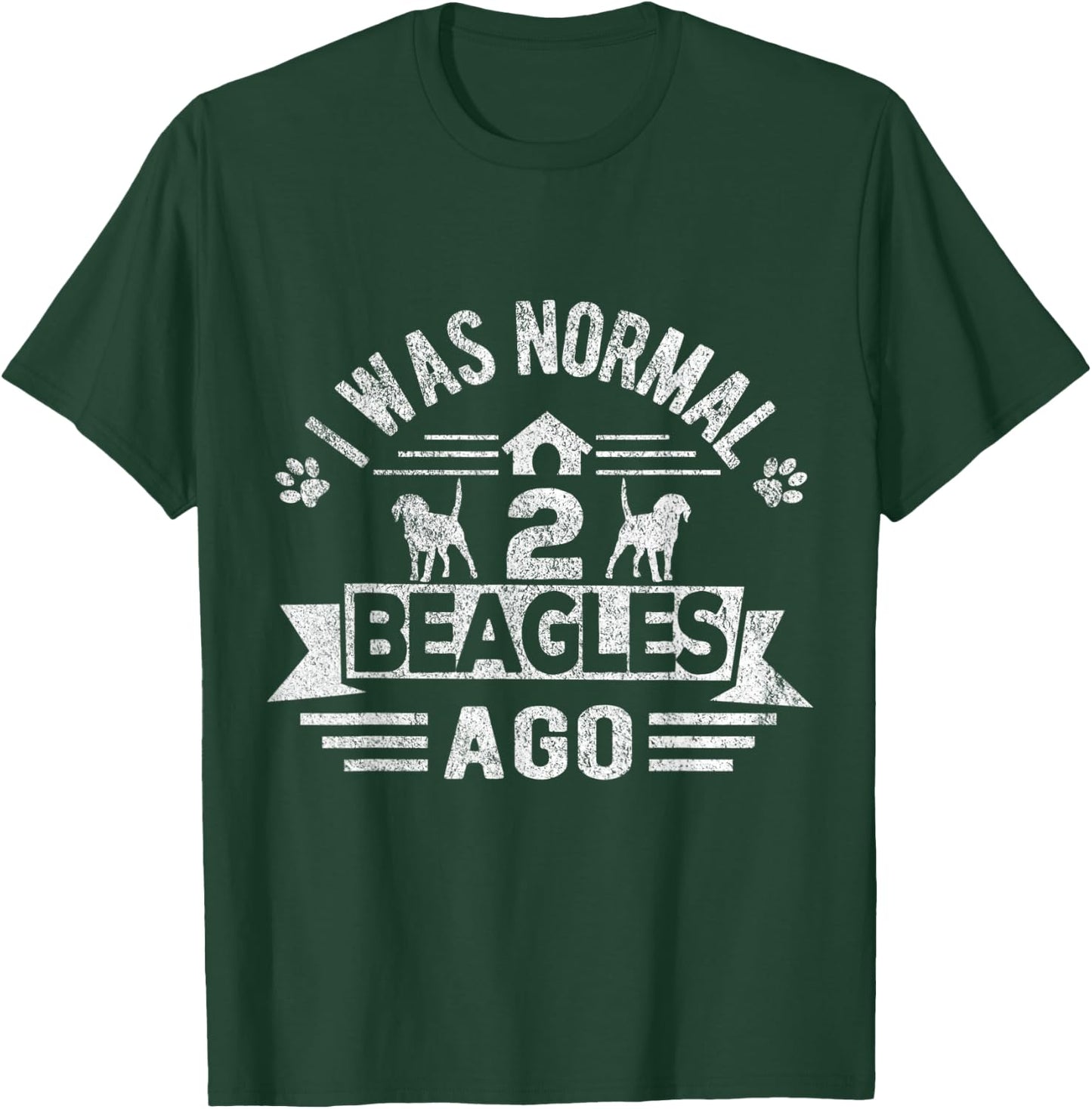 I Was Normal 2 Beagles Ago Funny Beagle Dog Owner Retro Women Kids T-Shirt - T-Shirt | Forest