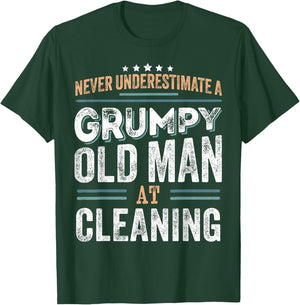 Grumpy Old Man at Cleaning Funny Dad Gifts T-Shirt - T-Shirt | Forest