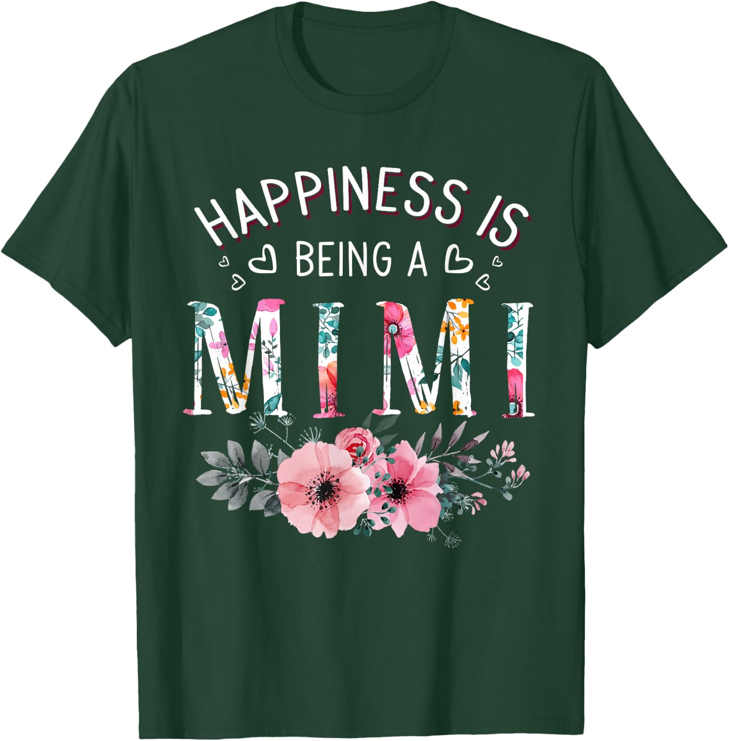 Happiness is Being a Mimi Announcement Mothers Day T-Shirt - T-Shirt | Forest