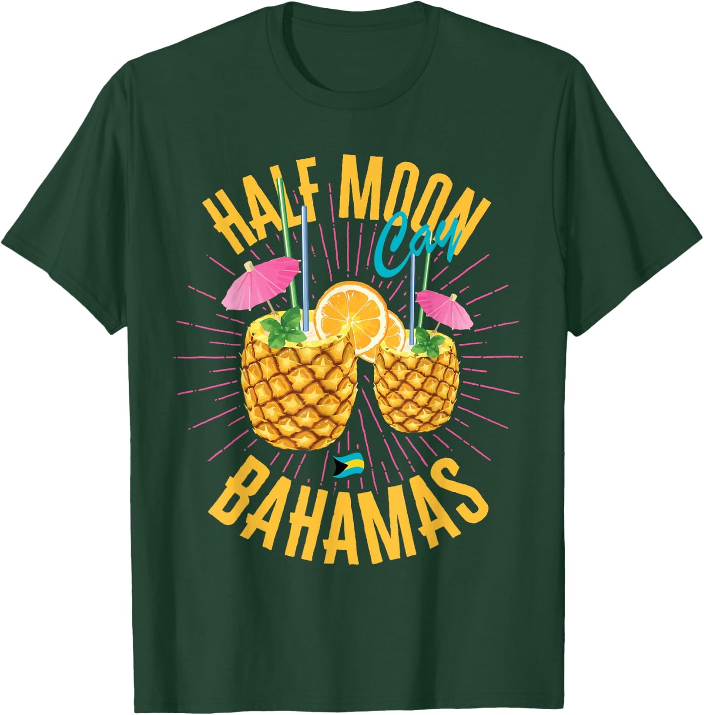 Half Moon Cay Bahamas Flag Cruise Vacation Bahamian T-Shirt - T-Shirt | Forest
