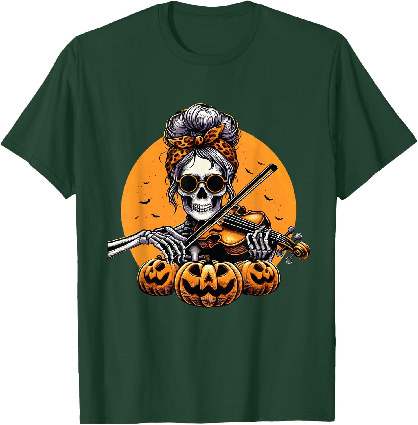 Skeleton Violin Player Halloween Costume Violinist Musician T-Shirt - T-Shirt | Forest