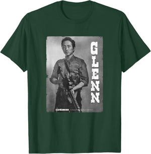 The Walking Dead Glenn Silver Portrait T-Shirt - T-Shirt | Forest