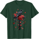 Raven with Roses on Cross Gothic T-Shirt - T-Shirt | Forest