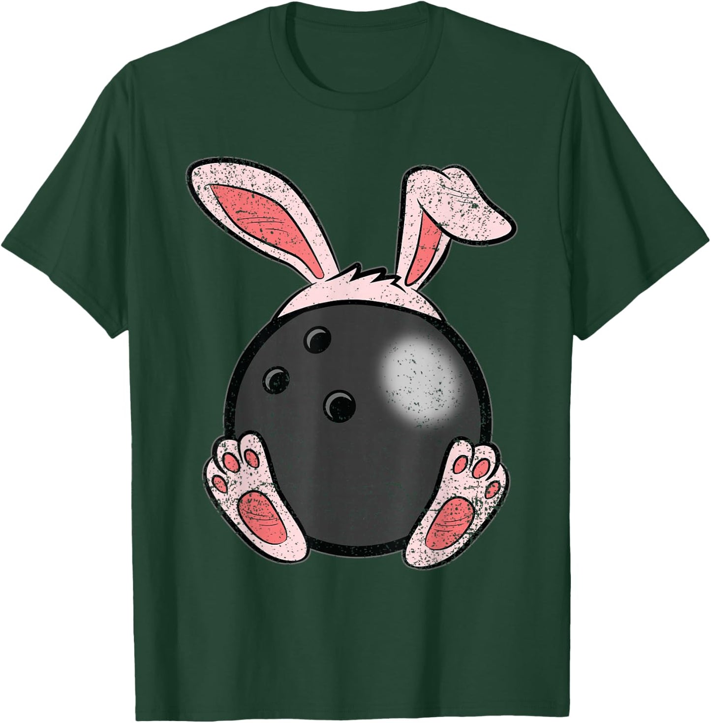 Easter Bowling Lover Bunny Ears Ball Cute Rabbit Sport T-Shirt - T-Shirt | Forest