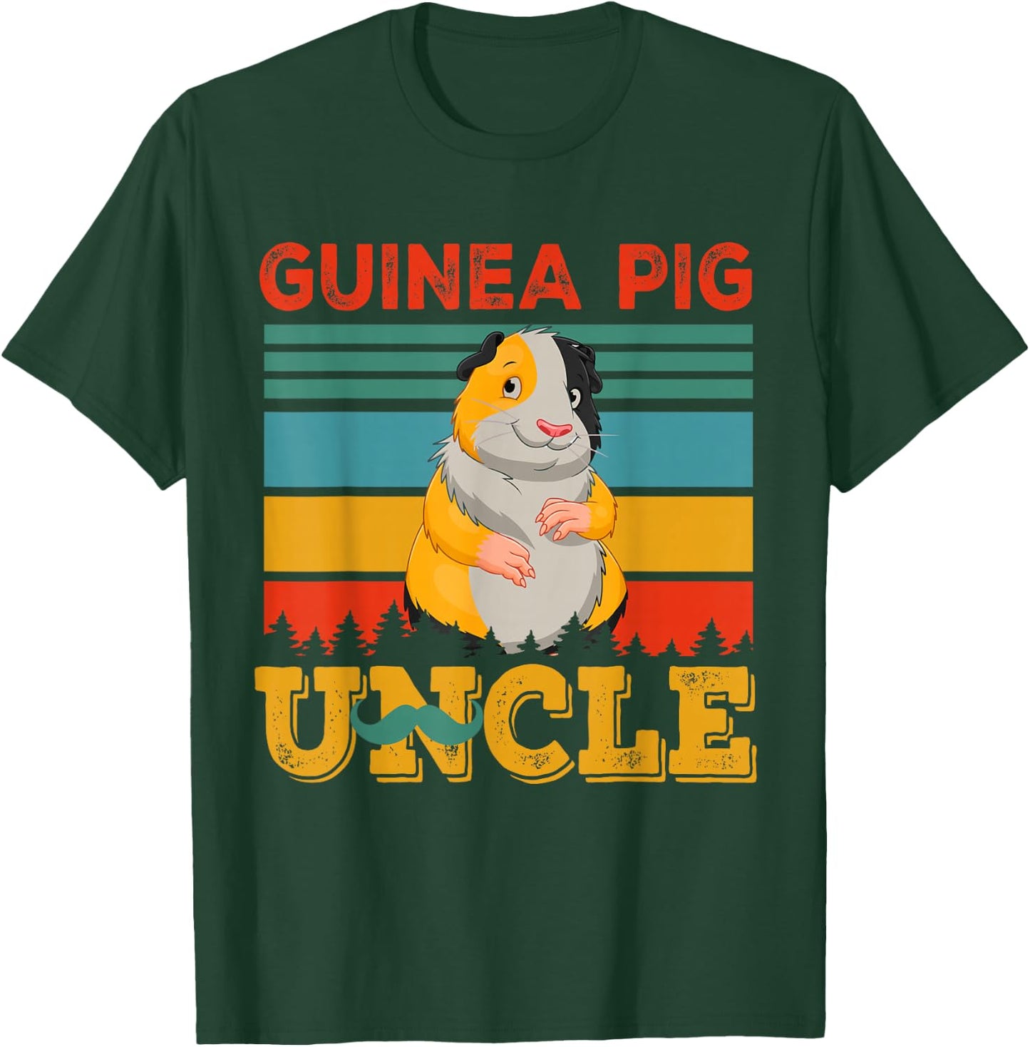 Vintage Retro Guinea Pig Uncle Matching Rodent Lover Family T-Shirt - T-Shirt | Forest