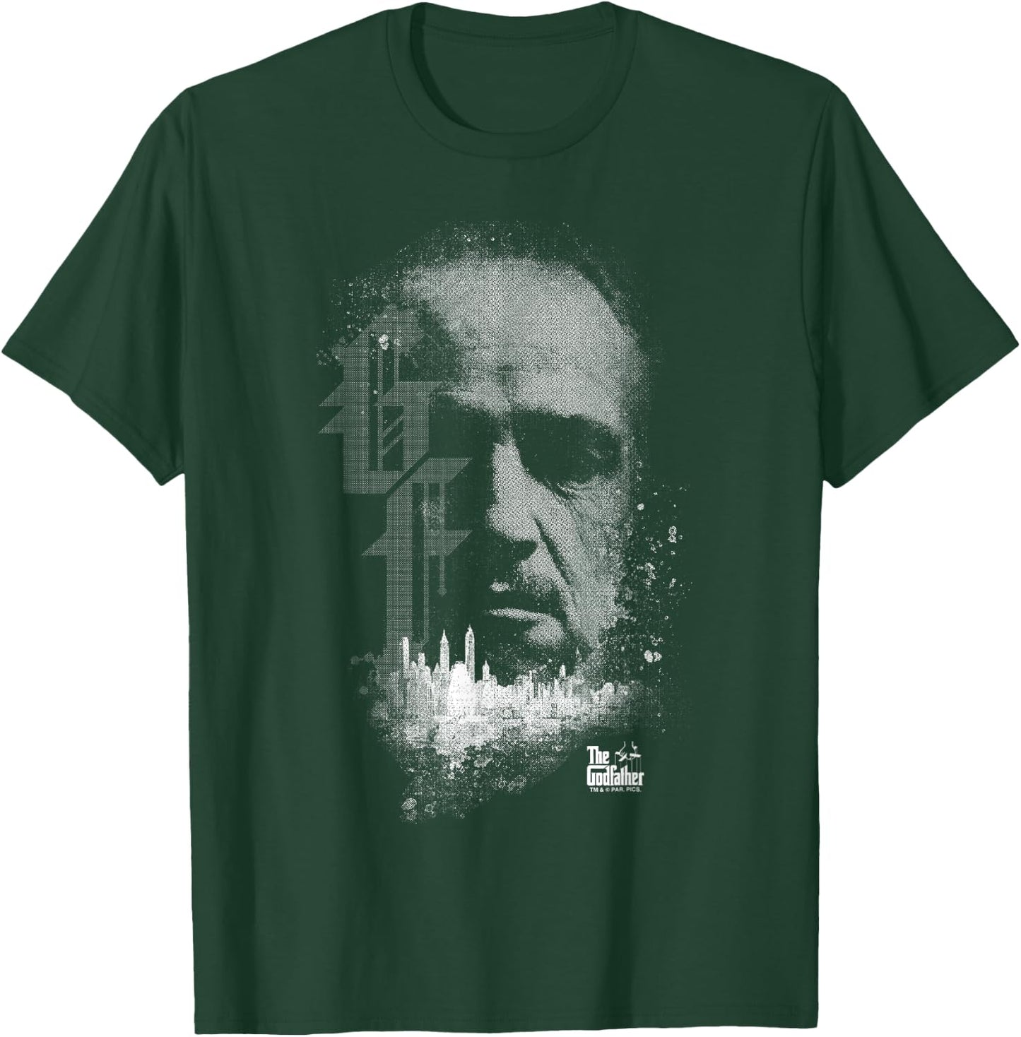 The Godfather Vito Corleone Head City Skyline Silhouette T-Shirt - T-Shirt | Forest