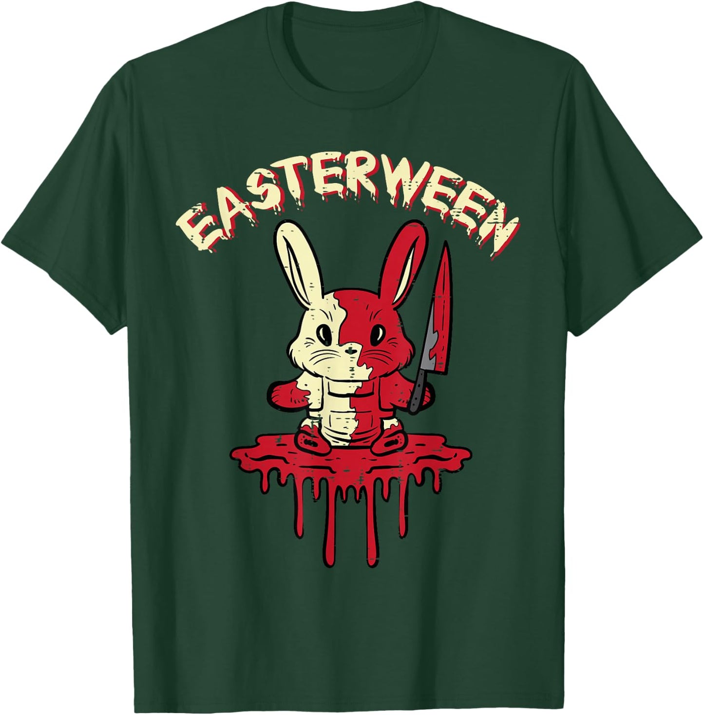 Easterween Bloody Bunny Easter Halloween Rabbit Men Women T-Shirt - T-Shirt | Forest