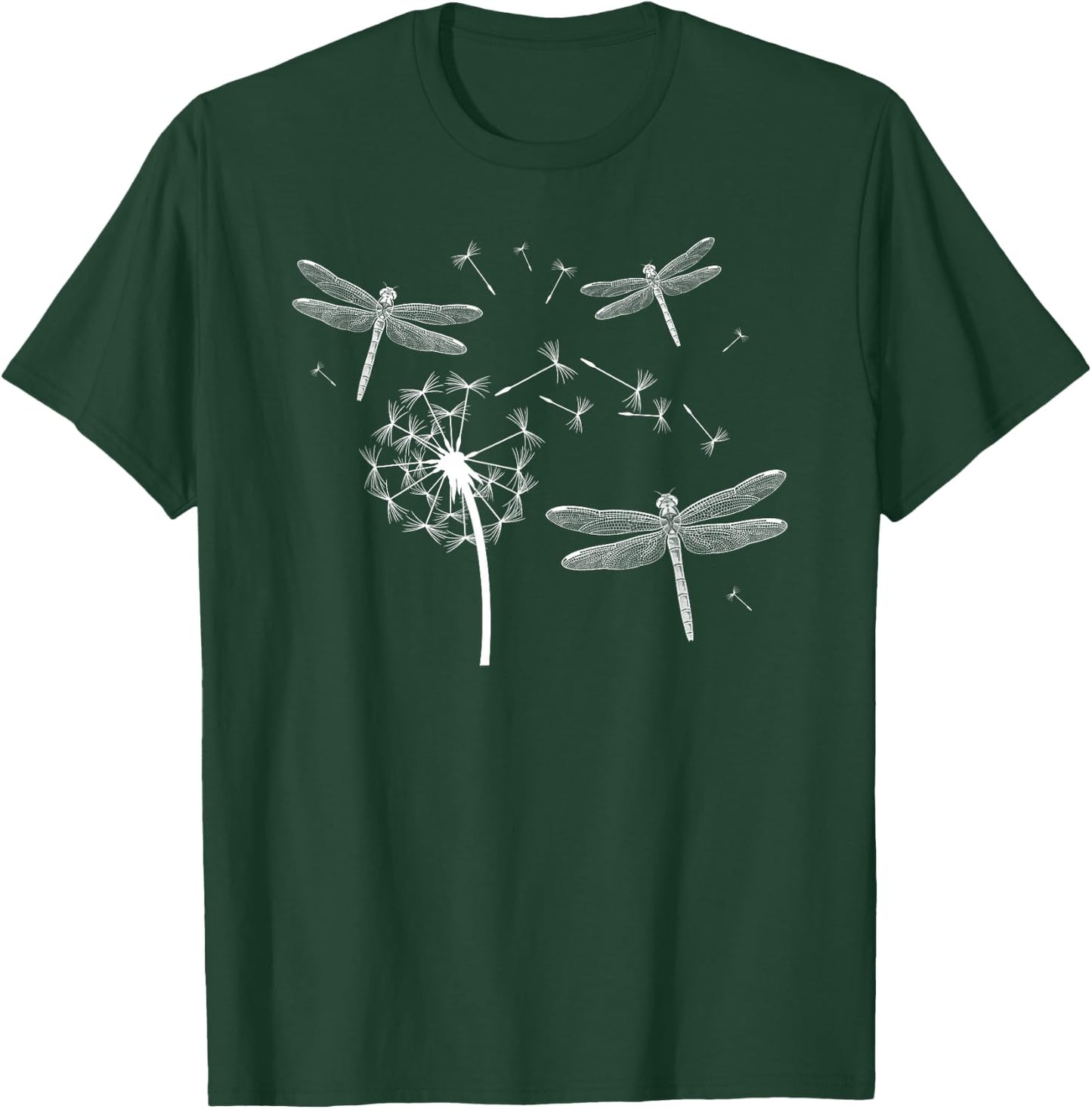 Dragonfly Dandelion Dragonfly Lover Dragonflies T-Shirt - T-Shirt | Forest