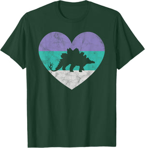 Stegosaurus Dinosaur Gift & Girls Retro Cute T-Shirt - T-Shirt | Forest